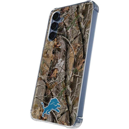 NFL Detroit Lions Realtree AP Camo Galaxy A35 5G Clear Case