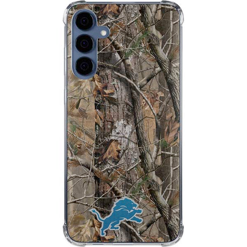 NFL Detroit Lions Realtree AP Camo Galaxy A55 5G Clear Case
