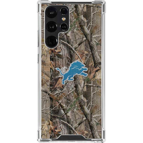 NFL Detroit Lions Realtree AP Camo Galaxy S23 Ultra Clear Case