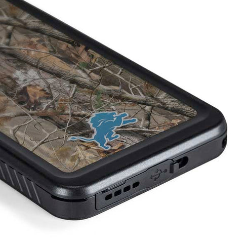 NFL Detroit Lions Realtree AP Camo Galaxy S24 Plus Waterproof Case