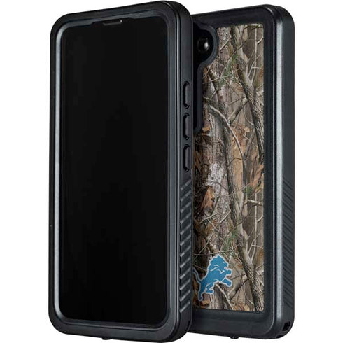 NFL Detroit Lions Realtree AP Camo Galaxy S24 Waterproof Case