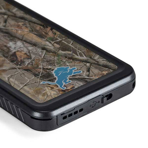NFL Detroit Lions Realtree AP Camo Galaxy S24 Waterproof Case