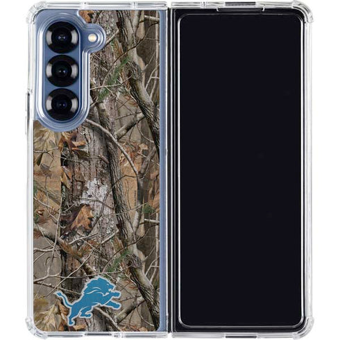 NFL Detroit Lions Realtree AP Camo Galaxy Z Fold6 Clear Case