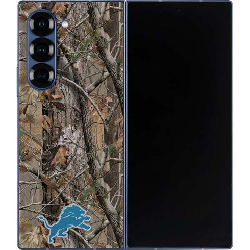 NFL Detroit Lions Realtree AP Camo Galaxy Z Fold6 Skin