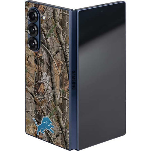 NFL Detroit Lions Realtree AP Camo Galaxy Z Fold6 Skin