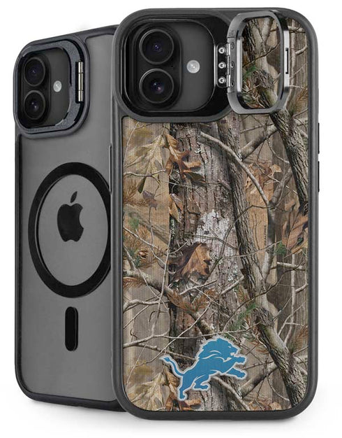 NFL Detroit Lions Realtree AP Camo iPhone 16 Kickstand Case