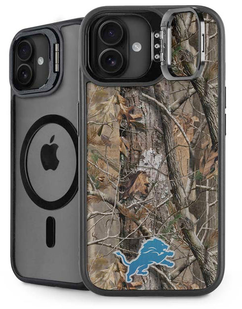 NFL Detroit Lions Realtree AP Camo iPhone 16 Plus Kickstand Case