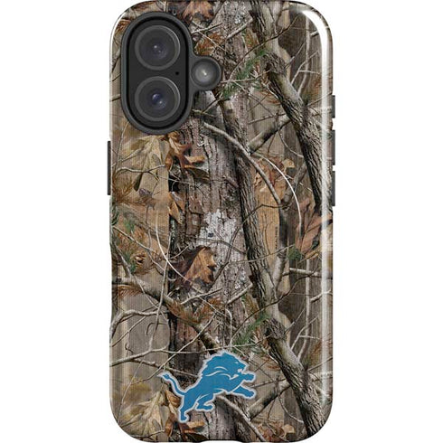 NFL Detroit Lions Realtree AP Camo iPhone 16 Plus Magsafe Impact Case