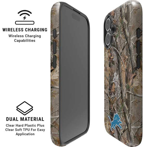NFL Detroit Lions Realtree AP Camo iPhone 16 Plus Magsafe Impact Case