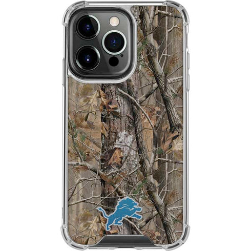 NFL Detroit Lions Realtree AP Camo iPhone 16 Pro Clear Case