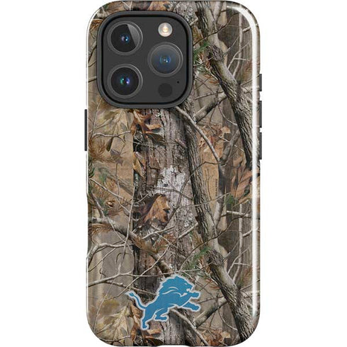 NFL Detroit Lions Realtree AP Camo iPhone 16 Pro Impact Case