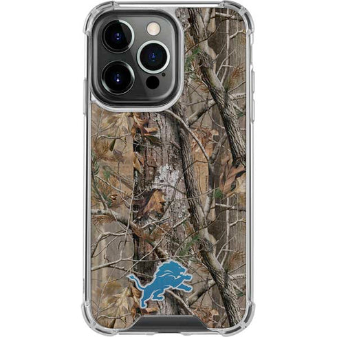 NFL Detroit Lions Realtree AP Camo iPhone 16 Pro Max Clear Case