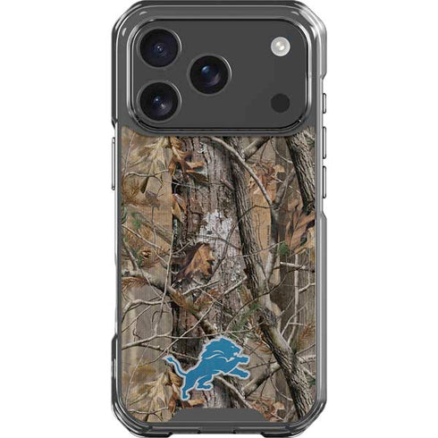 NFL Detroit Lions Realtree AP Camo iPhone 18 Pro Clear Case