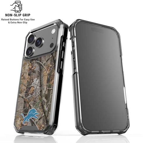 NFL Detroit Lions Realtree AP Camo iPhone 18 Pro Clear Case
