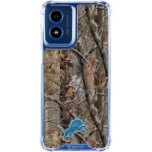 NFL Detroit Lions Realtree AP Camo Moto G 5G (2024) Clear Case