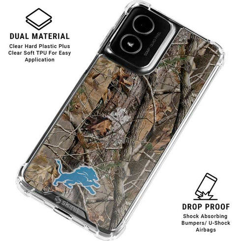 NFL Detroit Lions Realtree AP Camo Moto G Power 5G (2024) Clear Case