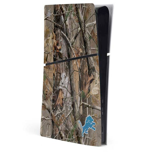 NFL Detroit Lions Realtree AP Camo PS5 Slim Digital Edition Console Skin