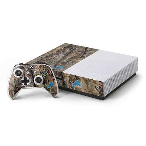 NFL Detroit Lions Realtree AP Camo Xbox One S Console and Controller Bundle Skin