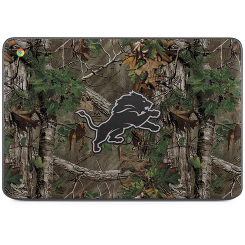 NFL Detroit Lions Realtree Xtra Green Camo HP Chromebook Skin