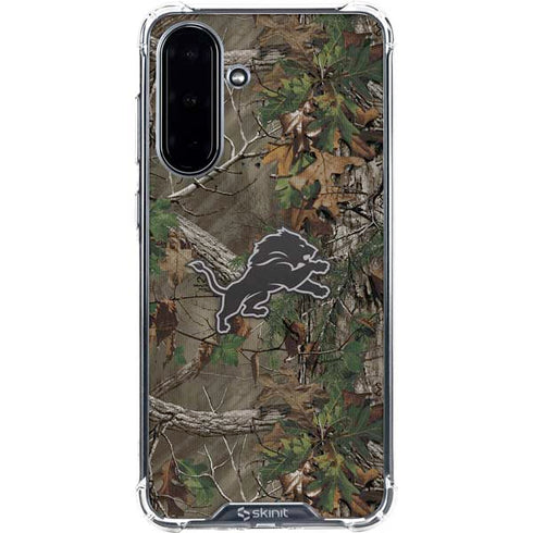 NFL Detroit Lions Realtree Xtra Green Camo Galaxy A36 5G Clear Case
