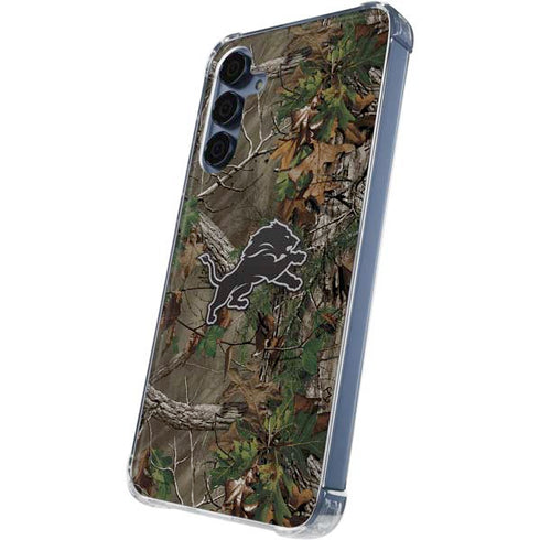 NFL Detroit Lions Realtree Xtra Green Camo Galaxy A55 5G Clear Case