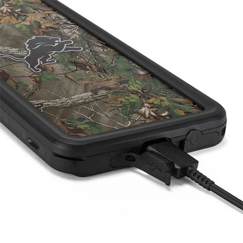 NFL Detroit Lions Realtree Xtra Green Camo Galaxy S20 Plus Waterproof Case