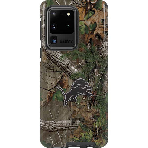 NFL Detroit Lions Realtree Xtra Green Camo Galaxy S20 Ultra 5G Pro Case