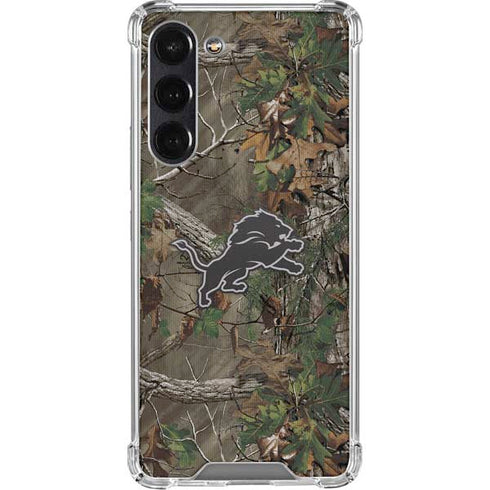 NFL Detroit Lions Realtree Xtra Green Camo Galaxy S24 FE Clear Case