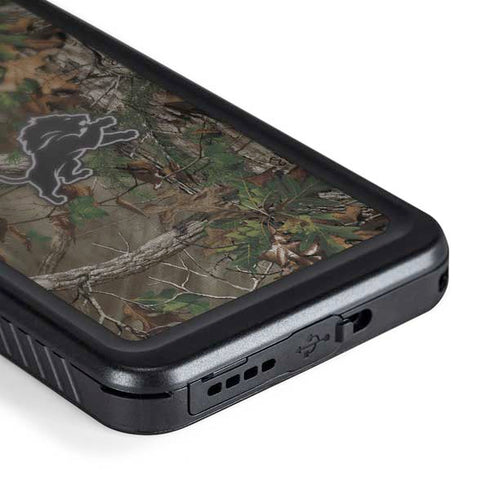 NFL Detroit Lions Realtree Xtra Green Camo Galaxy S24 Plus Waterproof Case