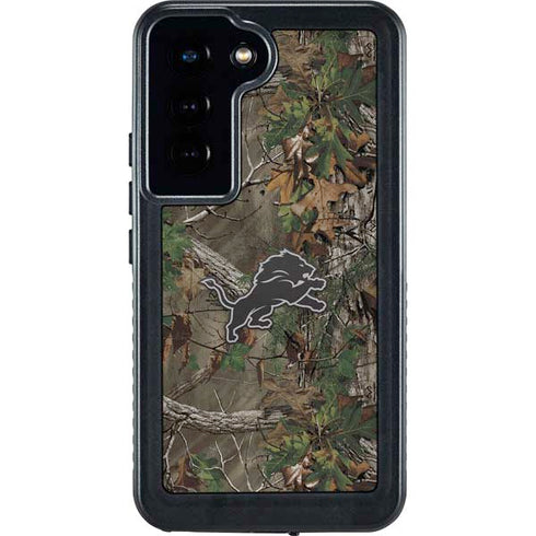 NFL Detroit Lions Realtree Xtra Green Camo Galaxy S24 Waterproof Case