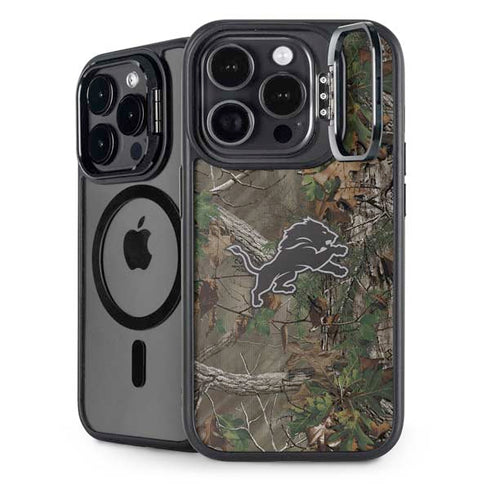 NFL Detroit Lions Realtree Xtra Green Camo iPhone 15 Pro Kickstand Case