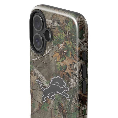 NFL Detroit Lions Realtree Xtra Green Camo iPhone 16 Impact Case