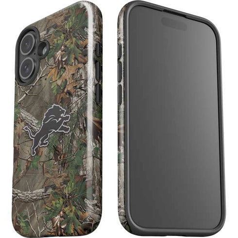 NFL Detroit Lions Realtree Xtra Green Camo iPhone 16 Impact Case
