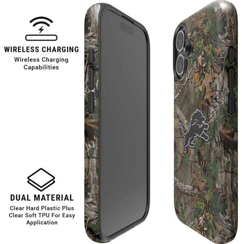 NFL Detroit Lions Realtree Xtra Green Camo iPhone 16 Magsafe Impact Case