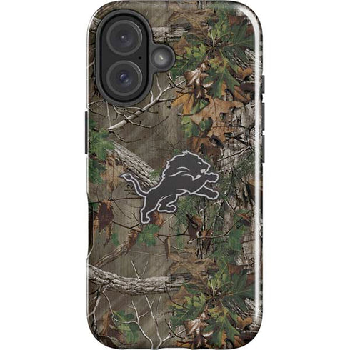 NFL Detroit Lions Realtree Xtra Green Camo iPhone 16 Plus Impact Case