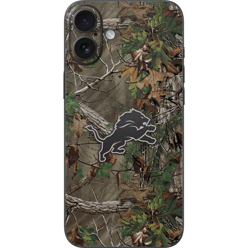 NFL Detroit Lions Realtree Xtra Green Camo iPhone 16 Plus Skin
