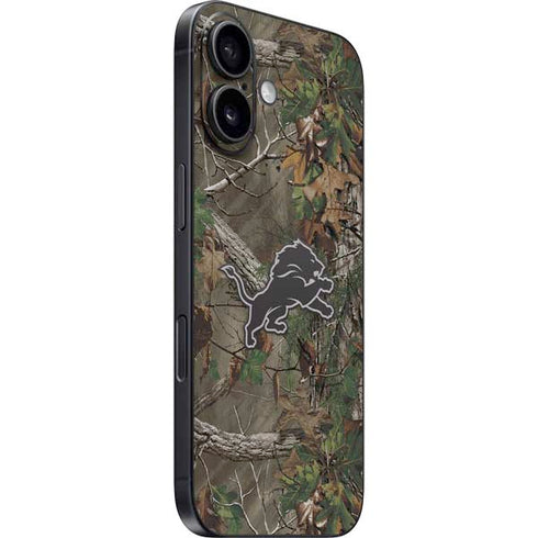 NFL Detroit Lions Realtree Xtra Green Camo iPhone 16 Plus Skin