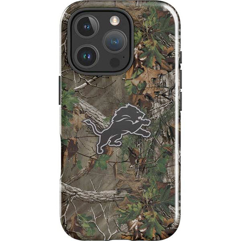 NFL Detroit Lions Realtree Xtra Green Camo iPhone 16 Pro Max Impact Case