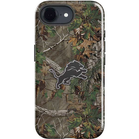 NFL Detroit Lions Realtree Xtra Green Camo iPhone 16e Impact Case
