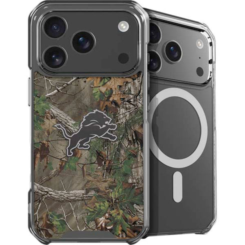 NFL Detroit Lions Realtree Xtra Green Camo iPhone 18 Pro MagSafe Case