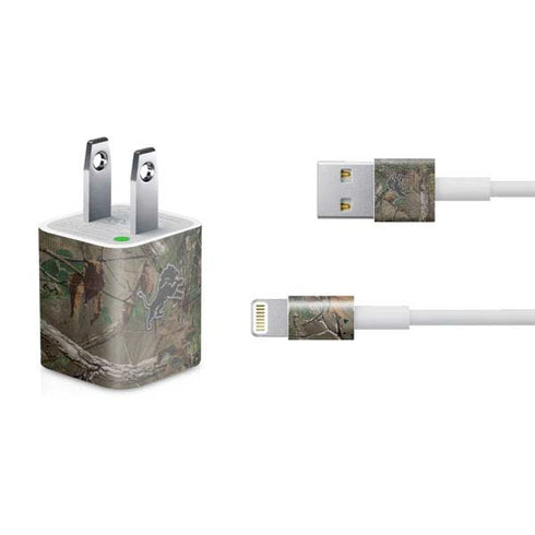 NFL Detroit Lions Realtree Xtra Green Camo iPhone Charger (5W USB) Skin