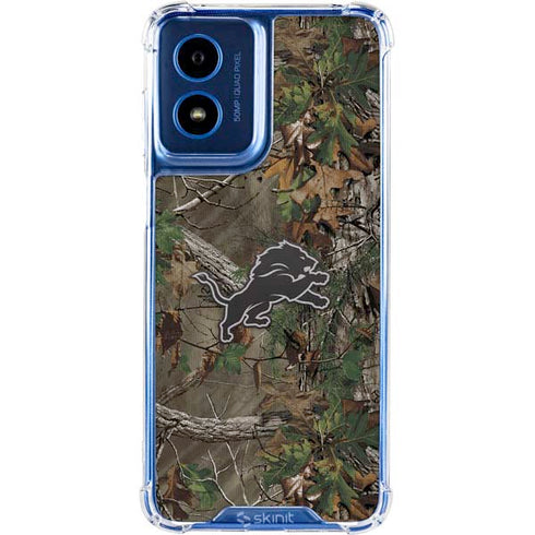 NFL Detroit Lions Realtree Xtra Green Camo Moto G 5G (2024) Clear Case
