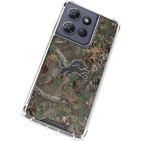 NFL Detroit Lions Realtree Xtra Green Camo Moto G Power 5G (2025) Clear Case