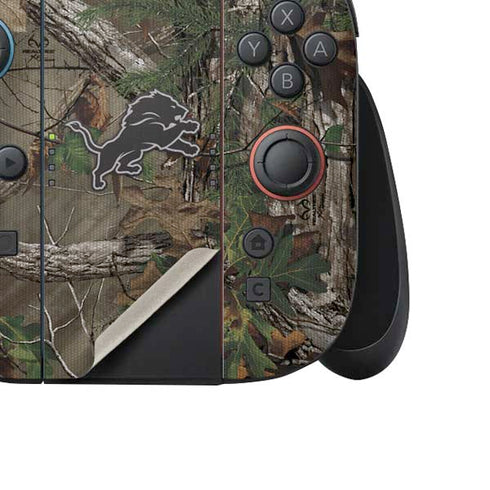 NFL Detroit Lions Realtree Xtra Green Camo Nintendo Switch 2 (2025) Joy-Con Controller Skin