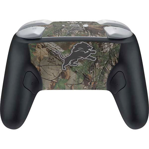 NFL Detroit Lions Realtree Xtra Green Camo Nintendo Switch 2 (2025) Pro Controller Skin