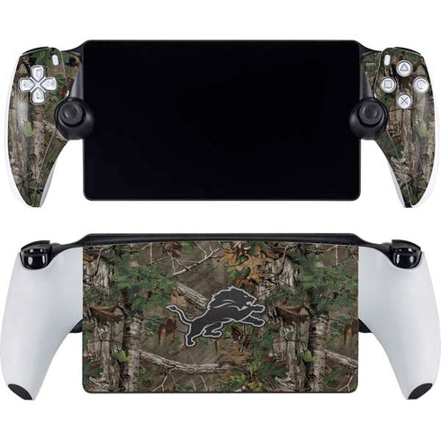 NFL Detroit Lions Realtree Xtra Green Camo PlayStation Portal Remote Player Skin