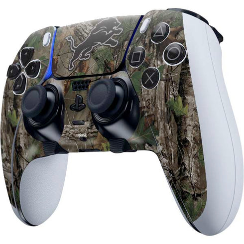 NFL Detroit Lions Realtree Xtra Green Camo PS5 DualSense Edge Pro Controller Skin