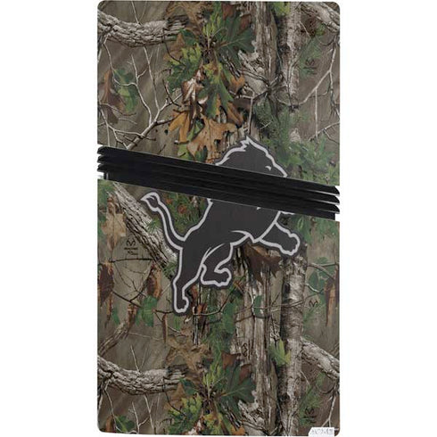 NFL Detroit Lions Realtree Xtra Green Camo PS5 Pro Console Skin