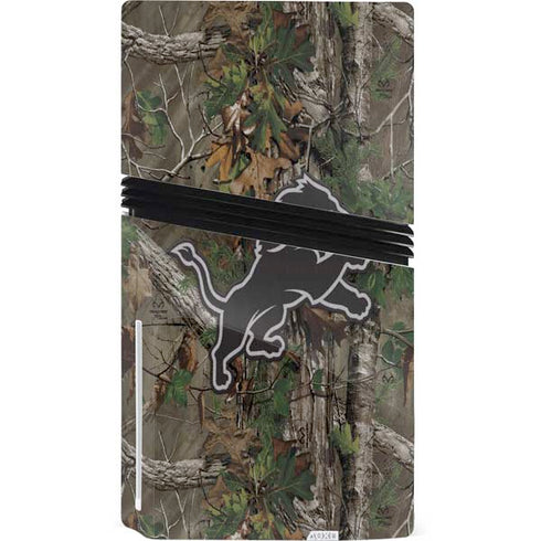 NFL Detroit Lions Realtree Xtra Green Camo PS5 Pro Disk Console Skin