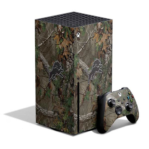 NFL Detroit Lions Realtree Xtra Green Camo Xbox Series X Skins